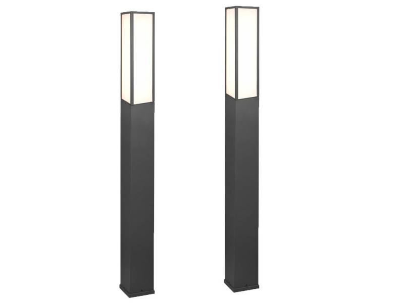 TRIO Leuchten LED Pollerleuchte, LED fest integriert, Warmweiß, 2er-Set Wegbeleuchtung, Garten beleuchten IP 54, Anthrazit, Höhe 155cm von TRIO Leuchten