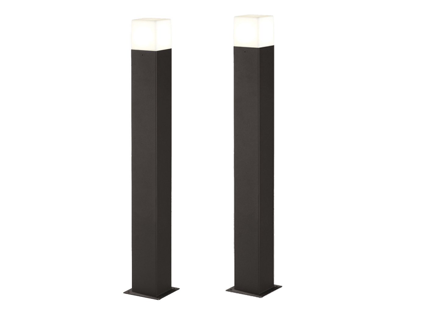 TRIO Leuchten LED Pollerleuchte, LED wechselbar, Warmweiß, 2er-Set Wegeleuchte Anthrazit 80cm, Wegbeleuchtung Garten beleuchten von TRIO Leuchten