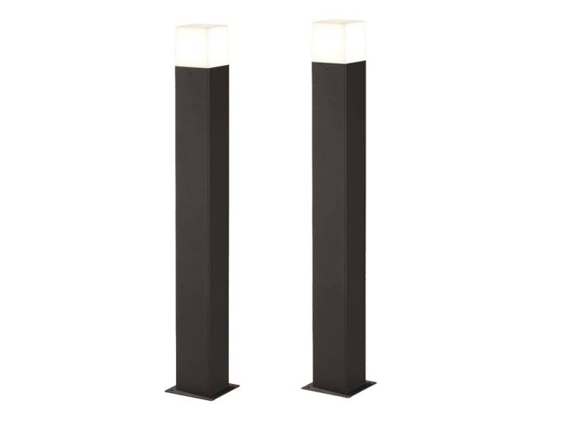 TRIO Leuchten LED Pollerleuchte, LED wechselbar, Warmweiß, 2er-Set Wegeleuchte Anthrazit 80cm, Wegbeleuchtung Garten beleuchten von TRIO Leuchten