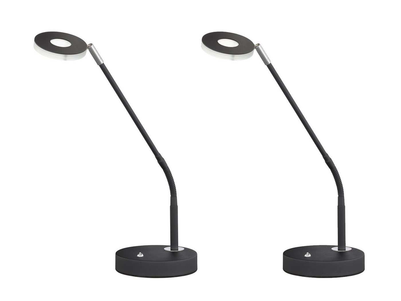 FISCHER & HONSEL LED Schreibtischlampe, Dimmfunktion, LED fest integriert, Warmweiß, Neutralweiß, 2er Set Schreibtisch Arbeitsplatz-Leuchten dimmbar, Schwarz, H: 60cm FISCHER & HONSEL LED Schreibtischlampe, Dimmfunktion, LED fest integriert, Warmweiß, Neutralweiß, 2er Set Schreibtisch Arbeitsplatz-Leuchten dimmbar, Schwarz, H: 60cm von FISCHER & HONSEL
