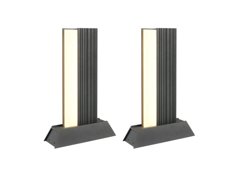 TRIO Leuchten LED Sockelleuchte, LED wechselbar, warmweiß, 2er Set Gartenleuchten Garten-beleuchtung Strom Wegbeleuchtung, H 50cm von TRIO Leuchten