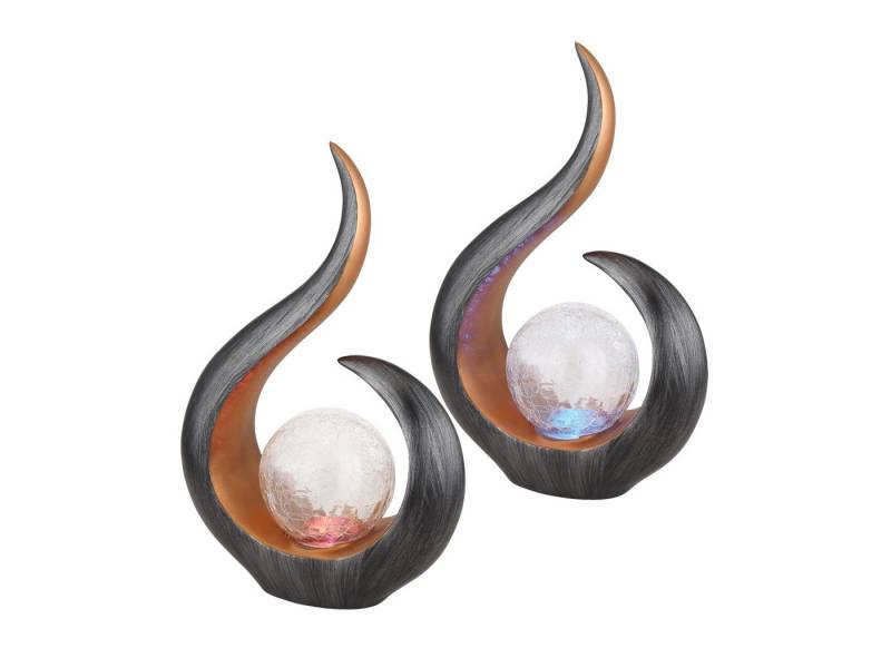 GLOBO LIGHTING LED Solarleuchte, Farbwechsel, LED fest integriert, 2erSet außergewöhnliche Solar Tischlampe kabel-los ohne Strom Outdoor von GLOBO LIGHTING