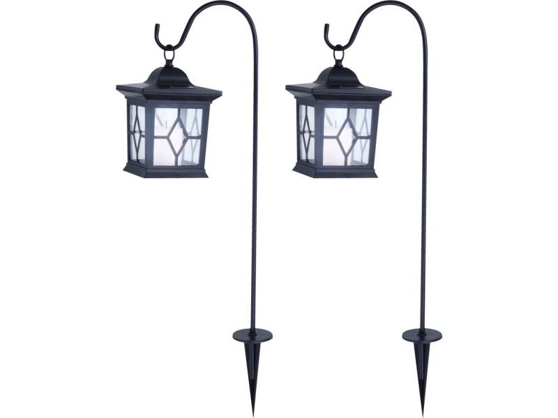 GLOBO LIGHTING LED Solarleuchte, LED fest integriert, 2er Set ausgefallene Laterne Solar-licht draußen für den Garten H 68cm von GLOBO LIGHTING
