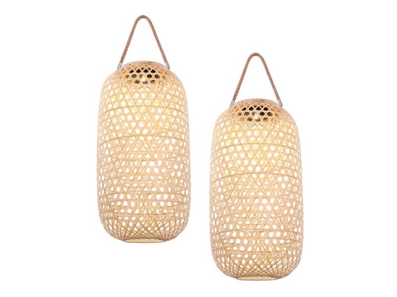 GLOBO LIGHTING LED Solarleuchte, LED fest integriert, warmweiß, 2x außergewöhnliche Bambus Solar-Laternen, Hängeleuchte Garten Balkon GLOBO LIGHTING LED Solarleuchte, LED fest integriert, warmweiß, 2x außergewöhnliche Bambus Solar-Laternen, Hängeleuchte Garten Balkon von GLOBO LIGHTING