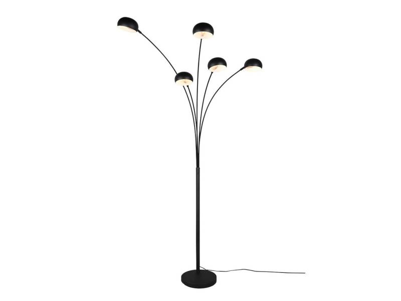 Reality Leuchten LED Stehlampe, LED wechselbar, Warmweiß, große Ausladung gebogen Esstisch Chrom Bogen-stehlampe Schwarz H 210cm von Reality Leuchten