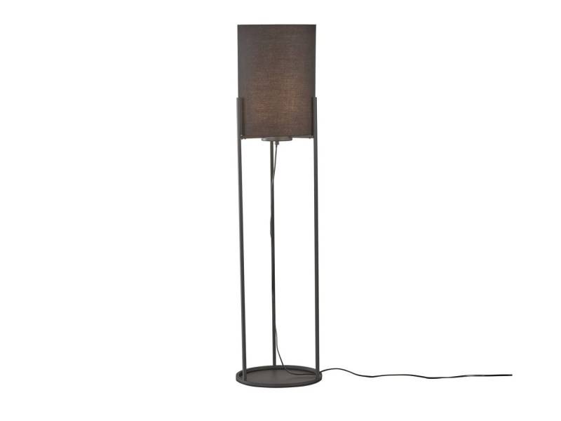FISCHER & HONSEL LED Stehlampe, Leuchtmittel dimmbar, LED wechselbar, Warmweiß, kleine Designer Bodenlampe innen 114cm Lampen-Schirm Stoff LED dimmbar von FISCHER & HONSEL