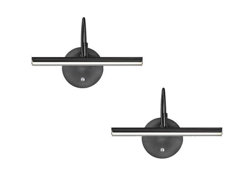 FISCHER & HONSEL LED Wandleuchte, Dimmer, LED fest integriert, Lichtfarbe Warmweiß-Neutralweiß einstellbar, 2er SET Bilderleuchten mit Schalter, Bildbeleuchtung innen, 43cm lang von FISCHER & HONSEL