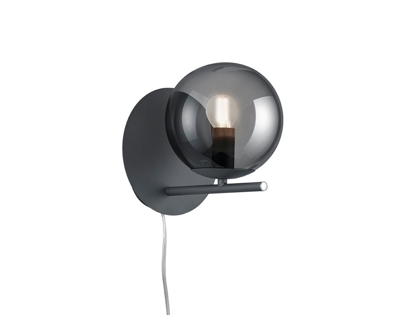 TRIO Leuchten LED Wandleuchte, Dimmfunktion, LED wechselbar, Warmweiß, innen mit Schalter dimmbar, Rauchglas Lampenschirm Glas-kugel, H: 21cm TRIO Leuchten LED Wandleuchte, Dimmfunktion, LED wechselbar, Warmweiß, innen mit Schalter dimmbar, Rauchglas Lampenschirm Glas-kugel, H: 21cm von TRIO Leuchten