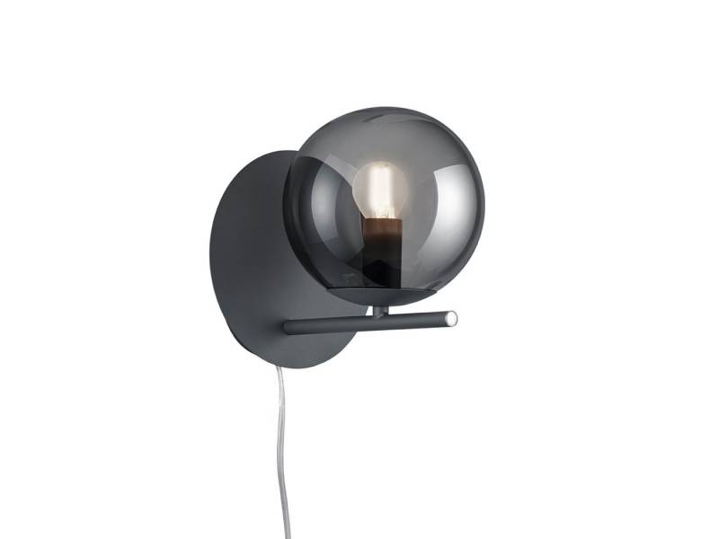 TRIO Leuchten LED Wandleuchte, Dimmfunktion, LED wechselbar, Warmweiß, innen mit Schalter dimmbar, Rauchglas Lampenschirm Glas-kugel, H: 21cm TRIO Leuchten LED Wandleuchte, Dimmfunktion, LED wechselbar, Warmweiß, innen mit Schalter dimmbar, Rauchglas Lampenschirm Glas-kugel, H: 21cm von TRIO Leuchten