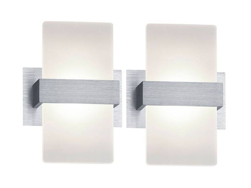 TRIO Leuchten LED Wandleuchte, LED fest integriert, Warmweiß, 2er Set innen kleine mit Schalter, Treppenhaus & Nachttisch, Höhe 18cm von TRIO Leuchten