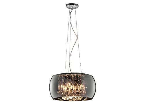 Pendelleuchte mit Chrom verspiegeltem Glasschirm & Kristall Ø 40cm von meineWunschleuchte