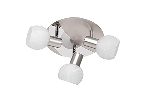 meineWunschleuchte Rondell 3-flammiger Deckenstrahler mit Glasschirmen weiß Ø 22cm von meineWunschleuchte