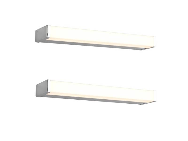 TRIO Leuchten Spiegelleuchte, LED fest integriert, Warmweiß, 2er Set LED Badezimmerlampen Gäste WC Badlampen Schminklicht, B 120cm von TRIO Leuchten