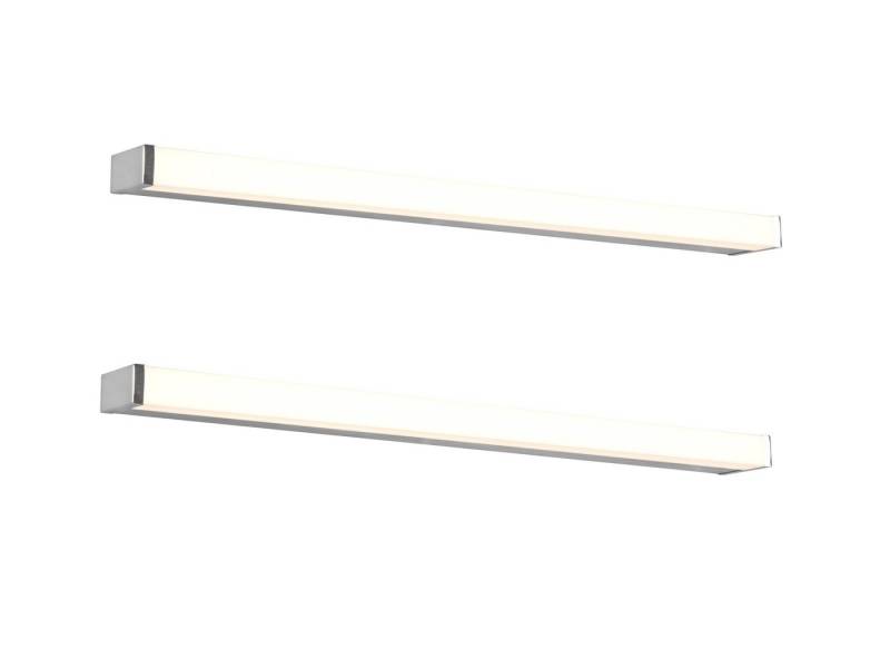 TRIO Leuchten Spiegelleuchte, LED fest integriert, Warmweiß, 2er Set LED Badezimmerlampen Gäste WC Badlampen Schminklichter, B 80cm von TRIO Leuchten