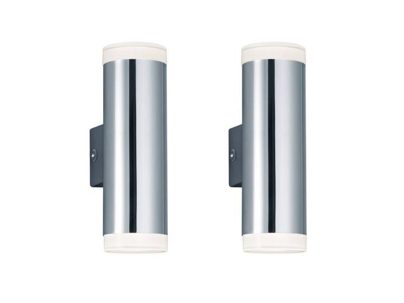 TRIO Leuchten Spiegelleuchte, LED fest integriert, Warmweiß, 2er Set Updown Badezimmerlampen Wand Gäste WC Bad-lampen, Höhe 17cm von TRIO Leuchten