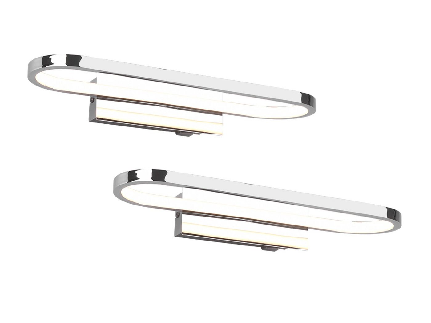 TRIO Leuchten Spiegelleuchte, LED fest integriert, Warmweiß, 2er Set Wand-lampe mit Schalter Badlampen Gäste WC Silber, Breite 40cm TRIO Leuchten Spiegelleuchte, LED fest integriert, Warmweiß, 2er Set Wand-lampe mit Schalter Badlampen Gäste WC Silber, Breite 40cm von TRIO Leuchten