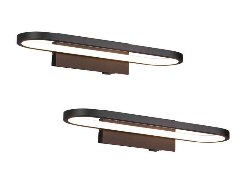 TRIO Leuchten Spiegelleuchte, LED fest integriert, Warmweiß, 2er Set Wand-lampe mit Schalter Badlampen Schminktlicht, Breite 40cm von TRIO Leuchten