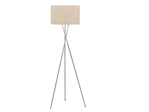 meineWunschleuchte Tripod LED Stehlampe mit Stoffschirm Leinen Beige Ø 45cm - Höhe 160cm von meineWunschleuchte