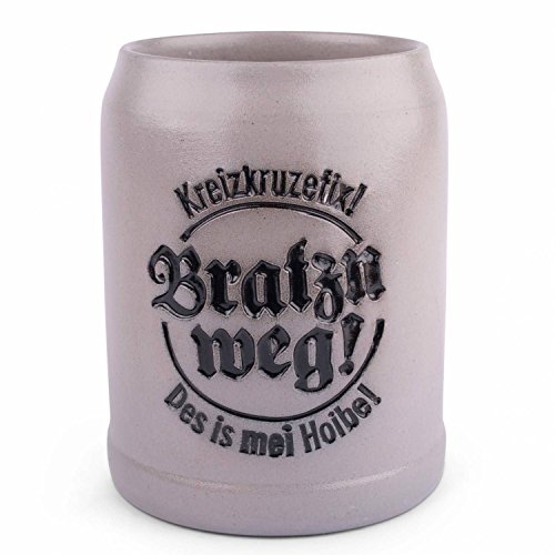 meinherzschlag Bayerischer Stein-Bierkrug Bratzn weg von meinherzschlag