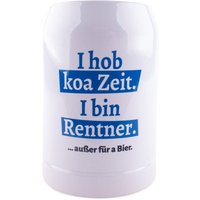 Bierkrug "I Hob Koa Zeit. I Bin Rentner." Blau Bierkrug "I Hob Koa Zeit. I Bin Rentner." Blau von meinherzschlag