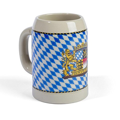 meinherzschlag Stein-Bierkrug mit Bayern-Rauten von meinherzschlag