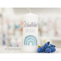 Kerze Zur Einschulung Mit Designdruck Schulkind Blau Kerze Zur Einschulung Mit Designdruck Schulkind Blau von meinkerzenshop