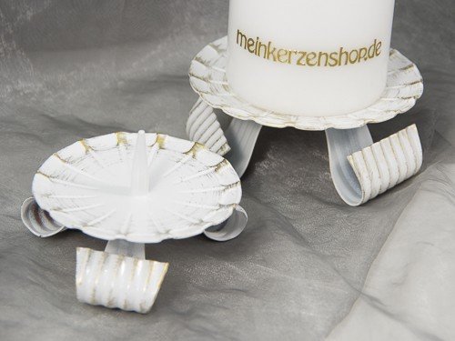 Kerzenteller Kerzenständer Kerzenhalter Hochzeitskerze Taufkerze Gold 16805, Größe:8 cm von meinkerzenshop