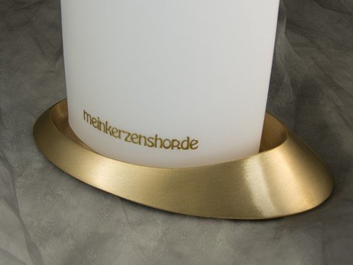 Kerzenteller Kerzenständer Kerzenhalter Hochzeitskerze Taufkerze Silber Gold 16598, Farbe:Gold von meinkerzenshop