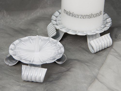 Kerzenteller Kerzenständer Kerzenhalter für Hochzeitskerze Taufkerze Silber 16804, Größe:8 cm von meinkerzenshop