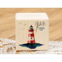 Spardose Würfel Urlaubskasse Leuchtturm Spardose Würfel Urlaubskasse Leuchtturm von meinkerzenshop