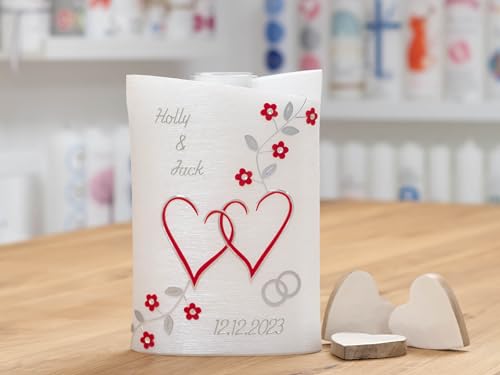 meinkerzenshop Hochzeitskerze Holly Traukerze mit Namen und Datum, individuell, persönlich u. handgemacht 16975 meinkerzenshop Hochzeitskerze Holly Traukerze mit Namen und Datum, individuell, persönlich u. handgemacht 16975 von meinkerzenshop
