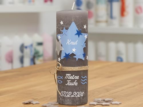 meinkerzenshop Taufkerze Rustik Knut Junge oder Mädchen mit Name und Datum, individuell, persönlich u. handgemacht 17345 meinkerzenshop Taufkerze Rustik Knut Junge oder Mädchen mit Name und Datum, individuell, persönlich u. handgemacht 17345 von meinkerzenshop