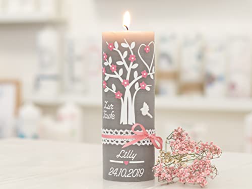 meinkerzenshop Taufkerze Rustik Lilly Junge oder Mädchen mit Name und Datum, individuell, persönlich u. handgemacht 17343 meinkerzenshop Taufkerze Rustik Lilly Junge oder Mädchen mit Name und Datum, individuell, persönlich u. handgemacht 17343 von meinkerzenshop