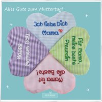 Personalisierte Kleines Zierkissen Herz Mit Spruch - Herzkissen Kariert Blau Rosa Grün Lila Geschenk Kissen Dekoration von meinnameManufaktur