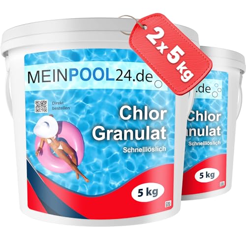 10 KG (2 x 5 kg) MEINPOOL24.DE CHLORGRANULAT CHLOR GRANULAT SCHNELL LÖSLICH 56% AKTIVCHLOR INNERHALB VON Deutschland von meinpool24.de