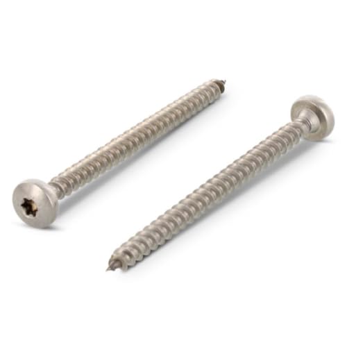 Spanplattenschrauben 3x10 mm 25 Stück Edelstahl A2 - Holzbauschrauben - Holzschrauben - Rundkopf - Vollgewinde mit verstärktem Kopf meinschraubenversand.de von meinschraubenversand.de