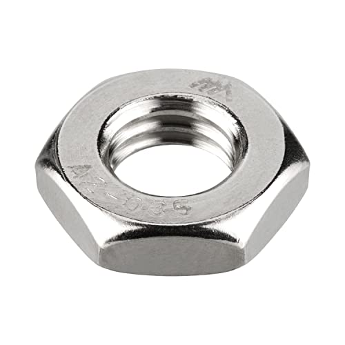 meinschraubenversand.de - Sechskantmuttern (niedrige Form, mit Fase) M5 nach DIN 439 / ISO 4035 - Halbmuttern A2 V2A rostfreier Edelstahl - flache Standardmutter - M5 100 Stück von meinschraubenversand.de
