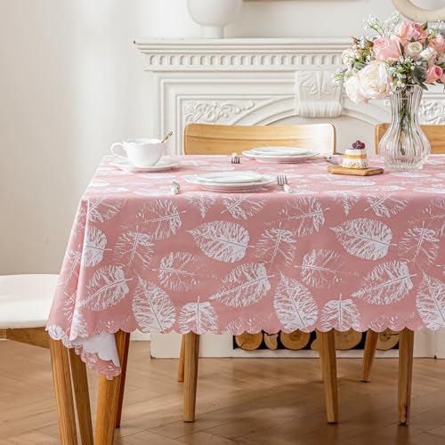 meioro Polyester Tischdecke, Abwaschbar Lotuseffekt Tischtuch, 120x160cm Rechteck Wasserabweisend Tischtücher, Wasserdicht Dekorative Tischabdeckung Schutz für Haus Küche Picknick Party Dekorationen von meioro