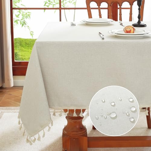 meioro Rechteckige Tischdecke, Wasserbeständige mit Lotuseffekt Quaste Tischtuch Polyester Tischabdeckung, Wasserdicht Tischdecken Tischschutz für Küche Esszimmer Bankett Dekoration (Weiß,140x300cm) meioro Rechteckige Tischdecke, Wasserbeständige mit Lotuseffekt Quaste Tischtuch Polyester Tischabdeckung, Wasserdicht Tischdecken Tischschutz für Küche Esszimmer Bankett Dekoration (Weiß,140x300cm) von meioro