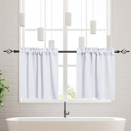 meioro Scheibengardine, Privatsphäre Vorhänge Gardine,Blickdicht Bistrogardine Küchenvorhänge für kleine Fenster,Halbe Kurzer Verdunkelungsvorhang für Wohnzimmer Landhaus, 2er Set (Weiß,76Bx76H cm) meioro Scheibengardine, Privatsphäre Vorhänge Gardine,Blickdicht Bistrogardine Küchenvorhänge für kleine Fenster,Halbe Kurzer Verdunkelungsvorhang für Wohnzimmer Landhaus, 2er Set (Weiß,76Bx76H cm) von meioro