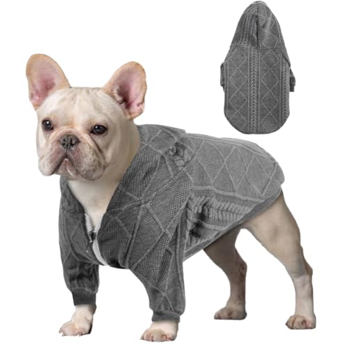 meioro Sweater für Hunde Kapuzenpullis für Haustier Warme Hundekleidung Einfarbiger Hundepullover Winter Warm Puppy French Bulldog Mops von meioro