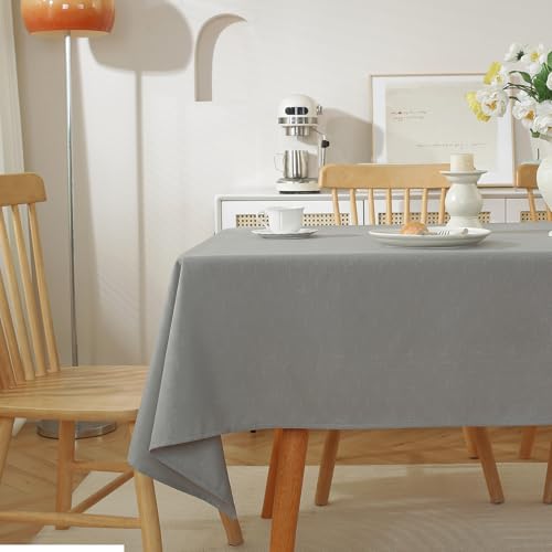 meioro Washable Tablecloth, Abwaschbar Tischdecke, Linen Cover, Stain Protection, Water-Repellent, Polyester Waterproof Table Cloth, Rectangular, Easy Care for Kitchen Decoration (Grau,100×140cm) von meioro