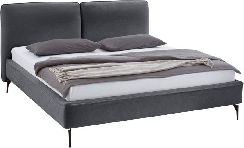 meise.möbel Polsterbett Infinity erhältlich in verschiedenen Farben und Breiten, mit schwarzen Metallfüßen von meise.möbel