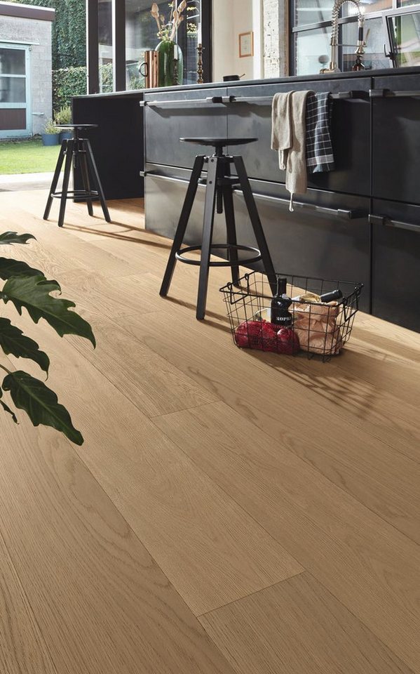 meister Parkett .longlife PD 400 Landhausdiele I naturgeölt I gebürstet I Eiche, - Microfase - Klick-System FoldDown - 1 Packung: 1,584 m² von meister