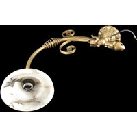 Riesige Jugendstil Wandleuchte Mit Alabaster Lampenschirm Italien Wandleuchter Um 1910/20 von meisterlampe1