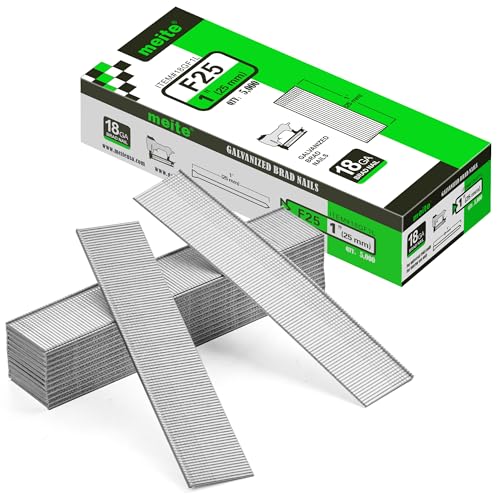 meite F25 Typ 18G / 25 mm Stauchkopfnägel, 18 Gauge Stauchkopfnägel Brad verzinkt kleine Nägel für Bradnaglerpistole (5.000 Stück) von meite