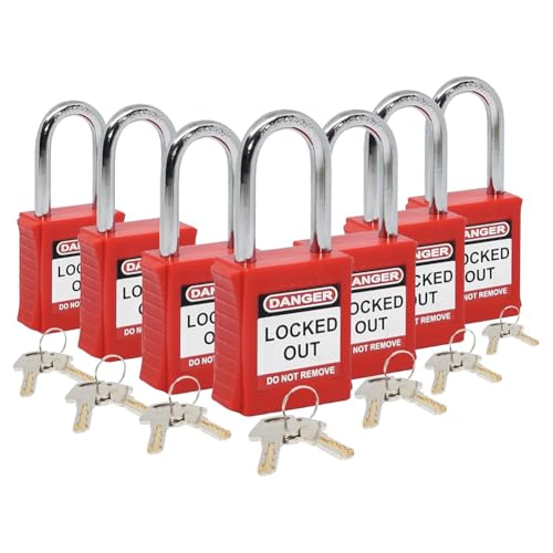 meiyan Lockout Tagout-Schloss-Set - 7 Rote LotoLocks, Lock Out mit Unterschiedlichen Schlüsseln - Vorhängeschloss mit 2 Messingschlüsseln im Lieferumfang Enthalten meiyan Lockout Tagout-Schloss-Set - 7 Rote LotoLocks, Lock Out mit Unterschiedlichen Schlüsseln - Vorhängeschloss mit 2 Messingschlüsseln im Lieferumfang Enthalten von meiyan