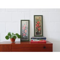 Bilder Set Mit Blumenmotiv, 50Er Jahre Rosen, Kunstdruck Blumen, Santa Clara Bild Mid Century von melepele
