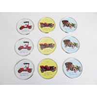 Glasuntersetzer, 9 Untersetzer Mit Oldtimer Motiv von melepele
