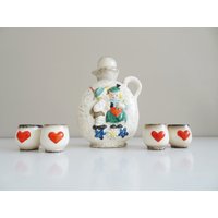 Goebel Keramik Karaffe Mit Becher - Schnapsflasche Dekanter Keramikbecher Figuren Motiv von melepele